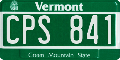 VT license plate CPS841