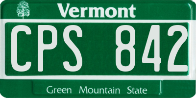 VT license plate CPS842