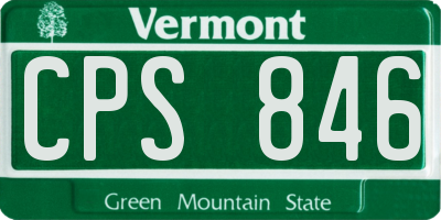 VT license plate CPS846