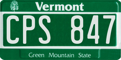 VT license plate CPS847