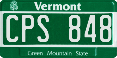 VT license plate CPS848