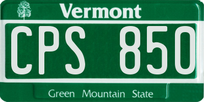 VT license plate CPS850