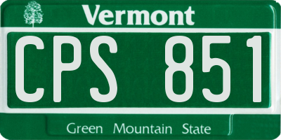 VT license plate CPS851