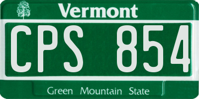 VT license plate CPS854