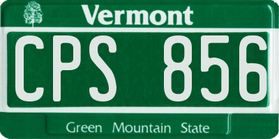 VT license plate CPS856