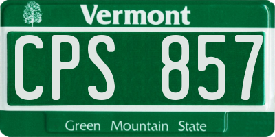 VT license plate CPS857