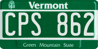 VT license plate CPS862