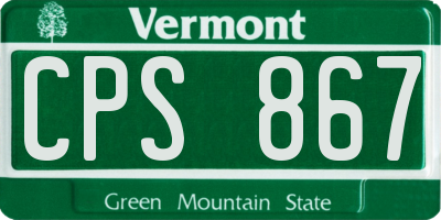 VT license plate CPS867