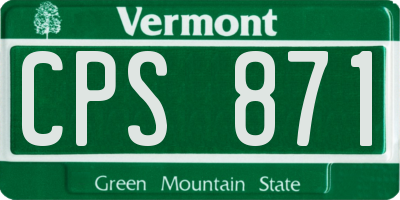 VT license plate CPS871