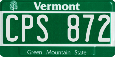 VT license plate CPS872