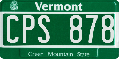VT license plate CPS878