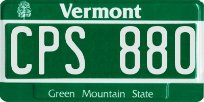 VT license plate CPS880