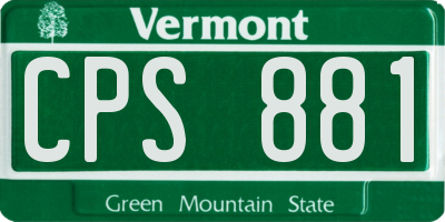 VT license plate CPS881