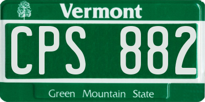 VT license plate CPS882