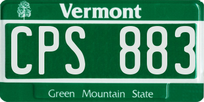 VT license plate CPS883
