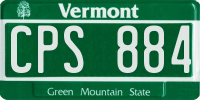 VT license plate CPS884