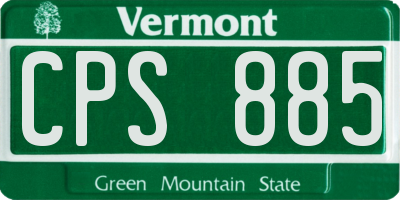 VT license plate CPS885