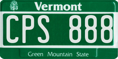 VT license plate CPS888