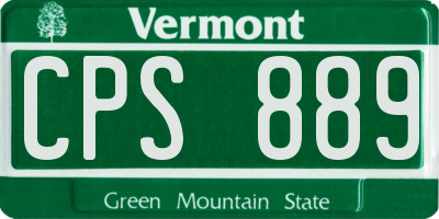 VT license plate CPS889