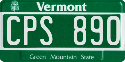 VT license plate CPS890