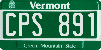VT license plate CPS891
