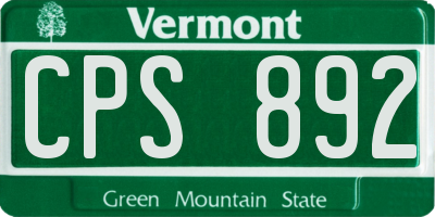 VT license plate CPS892