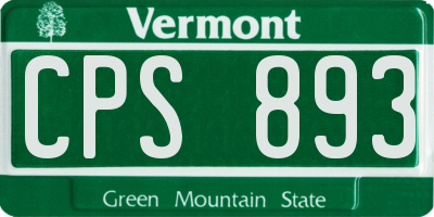 VT license plate CPS893