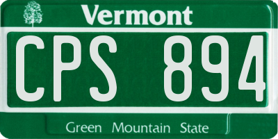VT license plate CPS894