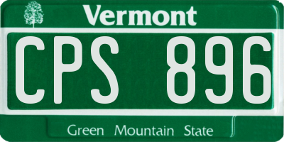 VT license plate CPS896