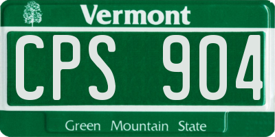 VT license plate CPS904