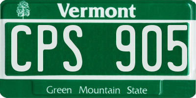 VT license plate CPS905