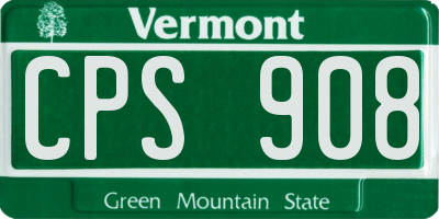 VT license plate CPS908