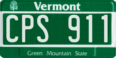 VT license plate CPS911