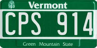 VT license plate CPS914