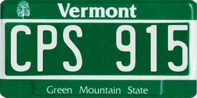 VT license plate CPS915