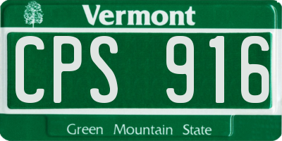 VT license plate CPS916