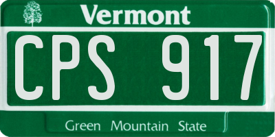 VT license plate CPS917