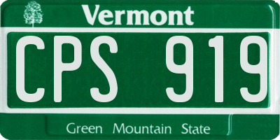 VT license plate CPS919