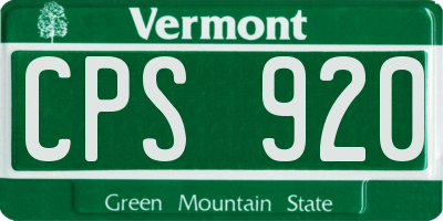 VT license plate CPS920