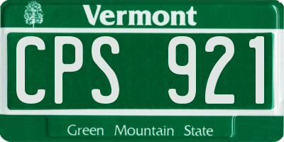 VT license plate CPS921