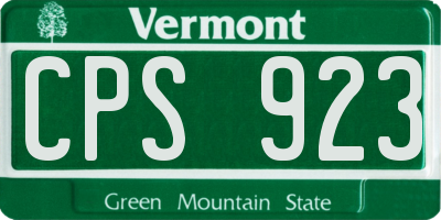VT license plate CPS923
