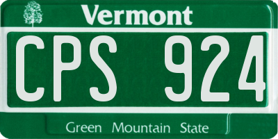 VT license plate CPS924