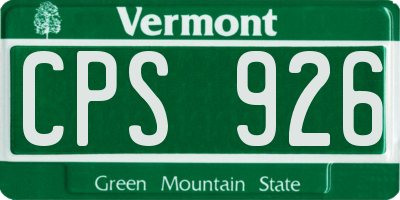VT license plate CPS926