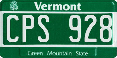 VT license plate CPS928