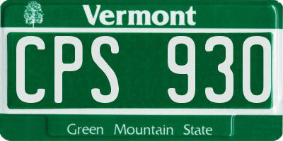 VT license plate CPS930