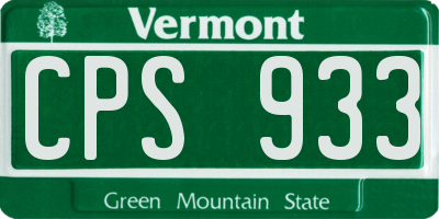 VT license plate CPS933