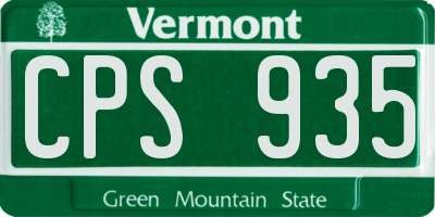 VT license plate CPS935