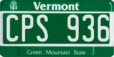 VT license plate CPS936