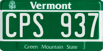VT license plate CPS937