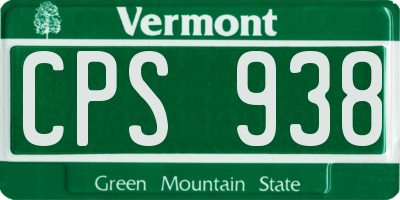 VT license plate CPS938